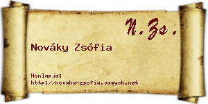 Nováky Zsófia névjegykártya