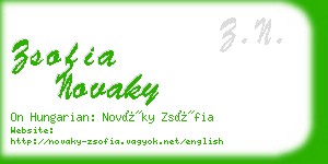 zsofia novaky business card